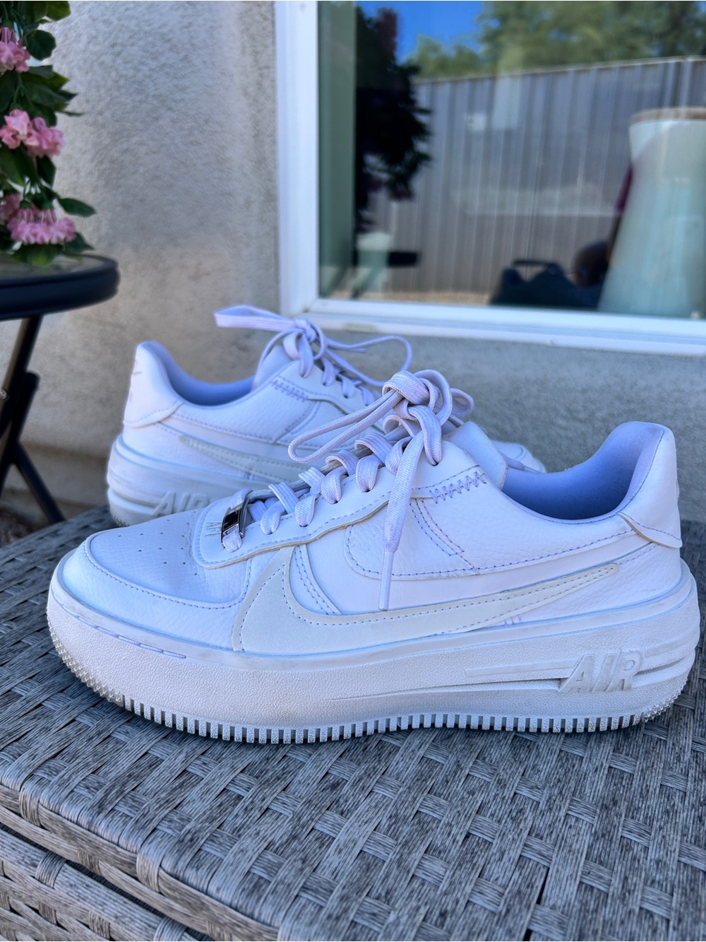 Nike Air Force 1 Platform Sneakers White Womens 7.5